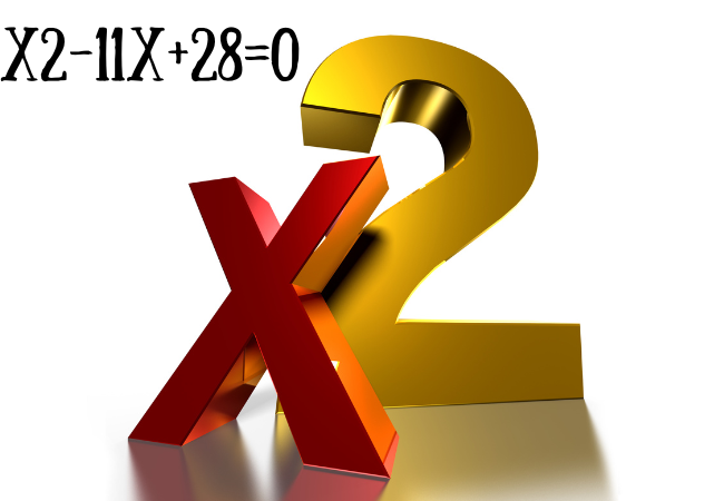 x2-11x+28=0